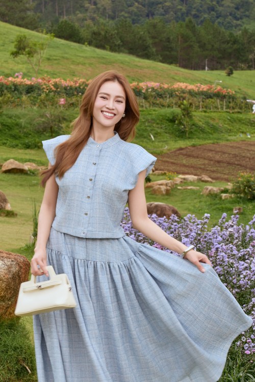Sixdo Light Blue Woven Blouse